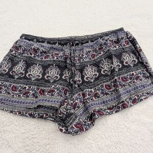 Women's Black Paisley Shorts